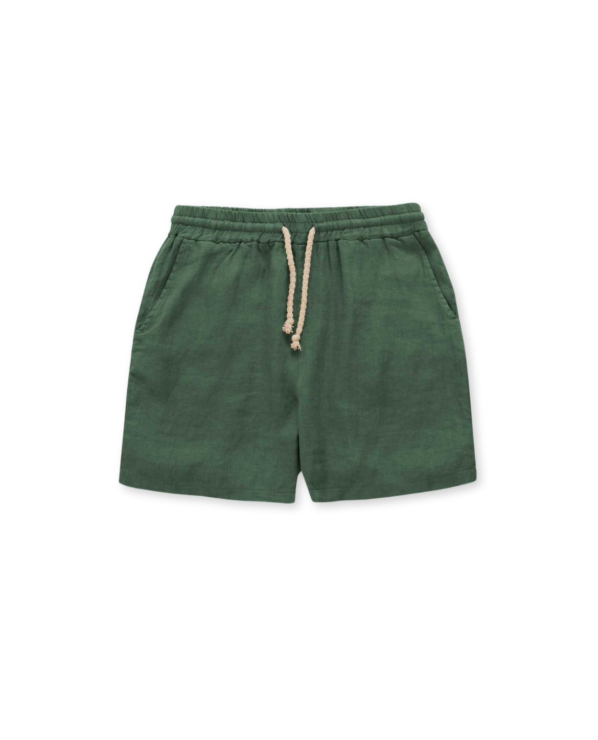 Kurze Hose Herren | Leinen | Lockere Passform | Kordelzug-Grün-S-Chaps Herrenmode