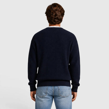 Strickjacke mit Reißverschluss Herren | Rundhals | Rippstrick | Taschen