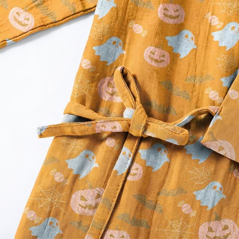 Halloween Kimono Pyjama Herren | Kürbis, Geister, Fledermäuse | 8 Farben