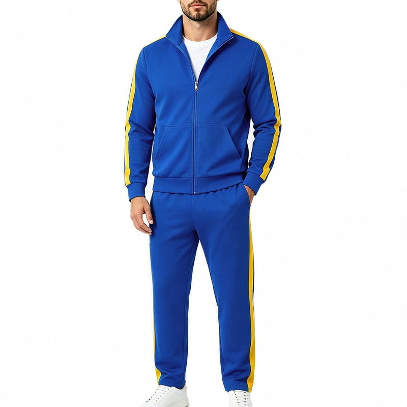 Trainingsanzug Herren mit Kontraststreifen | Stehkragenjacke | 7 Farben-Chaps Herrenmode