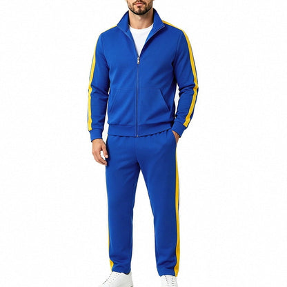 Trainingsanzug Herren mit Kontraststreifen | Stehkragenjacke | 7 Farben-Chaps Herrenmode