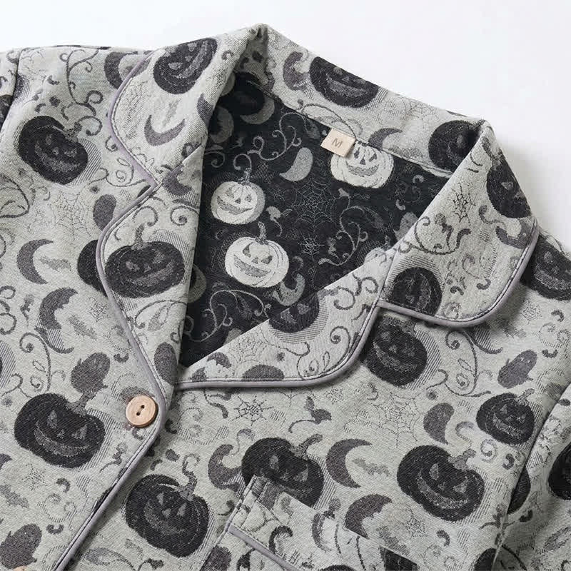 Halloween Schlafanzug Herren | Kürbis, Geister, Fledermäuse | Schwarz oder Grau-Chaps Herrenmode