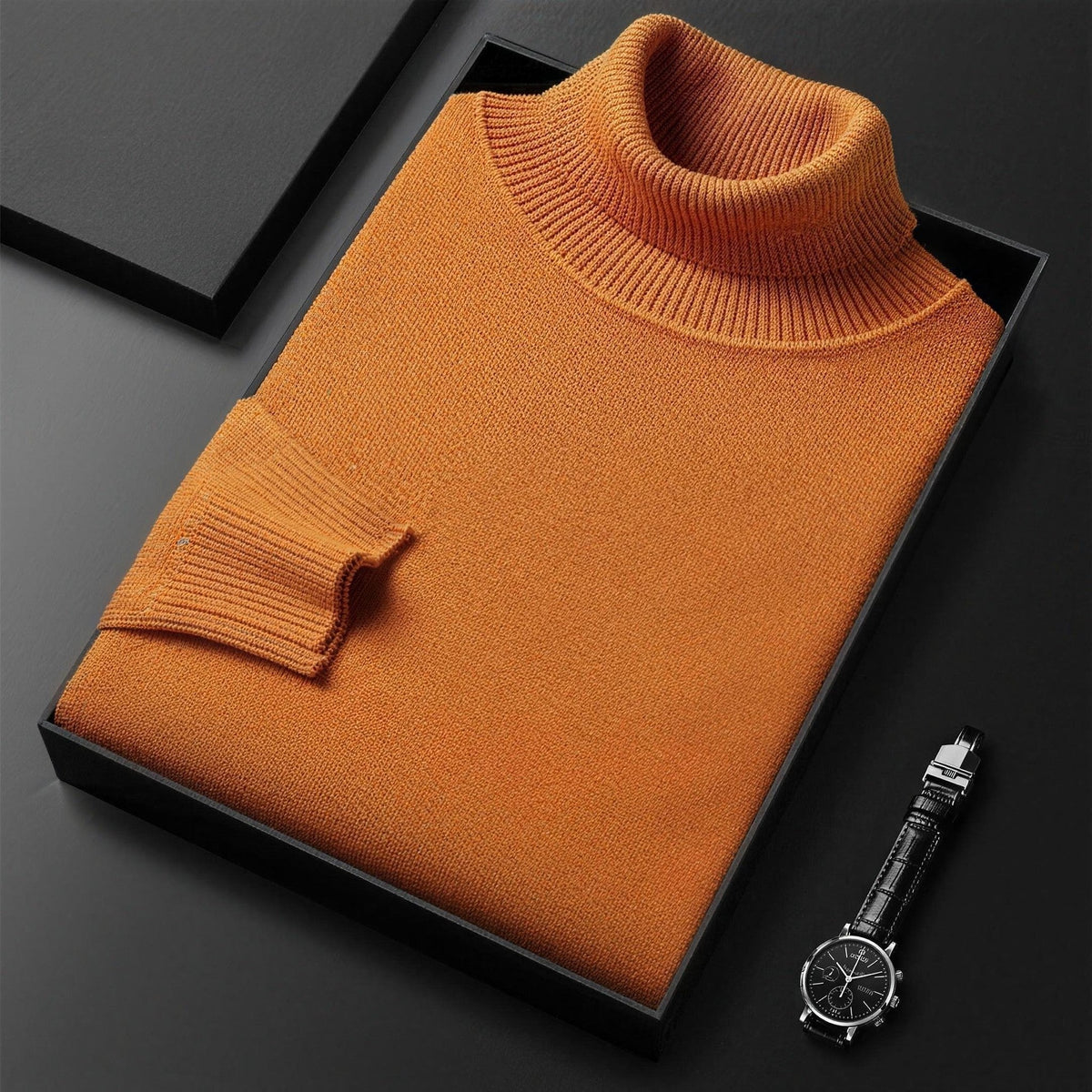 Rollkragenpullover Herren | Feinstrick | Gerippter Kragen | Gerader Schnitt