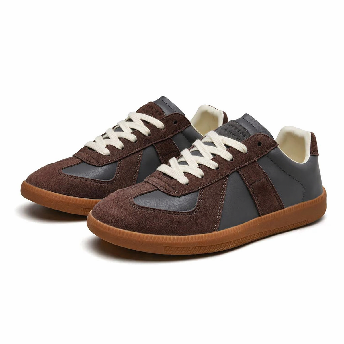 Sneaker Herren | Schnürung | Rutschfest | Gummisohle-Dunkelbraun-36-Chaps Herrenmode