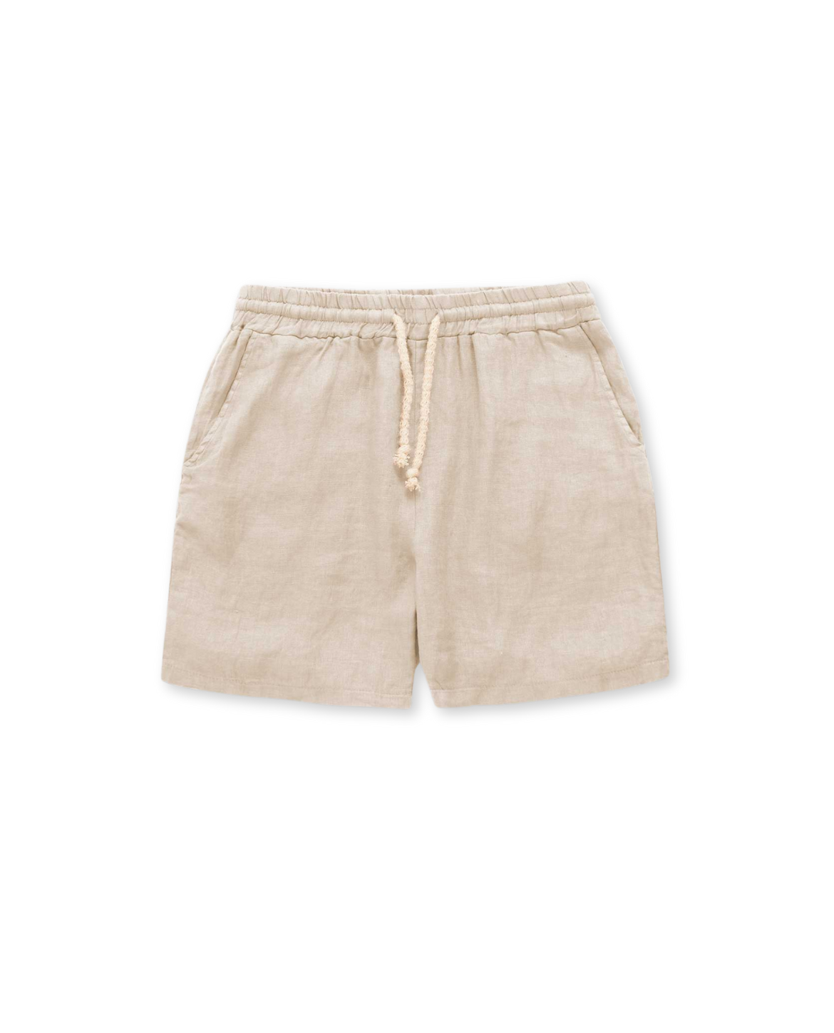 Kurze Hose Herren | Leinen | Lockere Passform | Kordelzug-Beige-S-Chaps Herrenmode