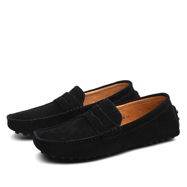 Loafer Herren | Penny Riegel | Flache Sohle | Zum Hineinschlüpfen-Schwarz-38-Chaps Herrenmode