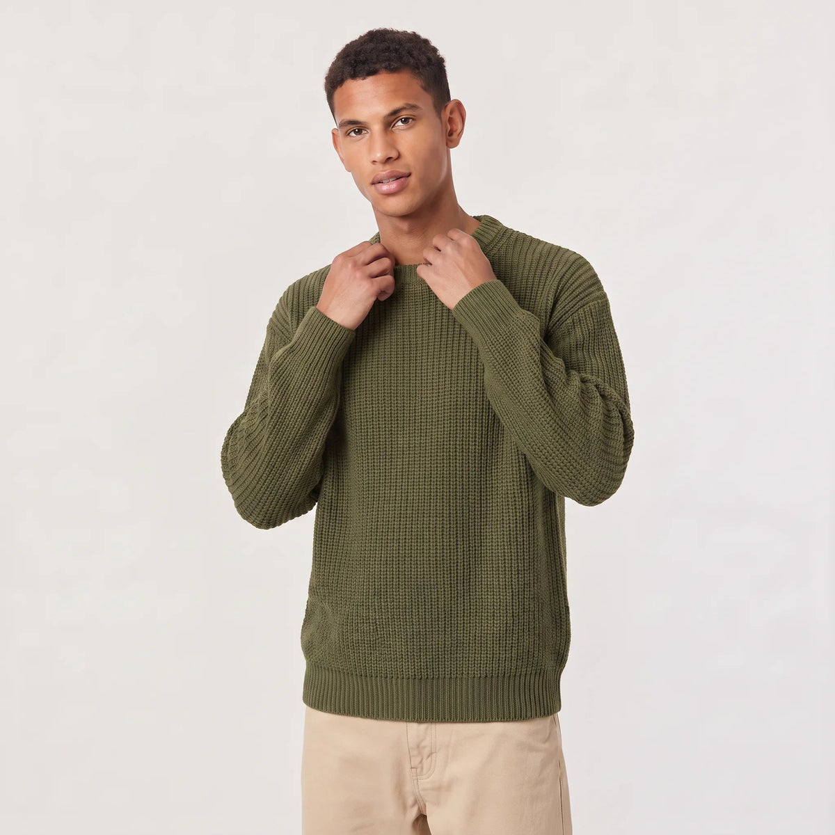 Rippstrick Pullover Herren | Rundhals | Regular Fit
