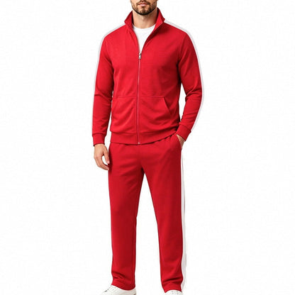 Trainingsanzug Herren mit Kontraststreifen | Stehkragenjacke | 7 Farben-Chaps Herrenmode