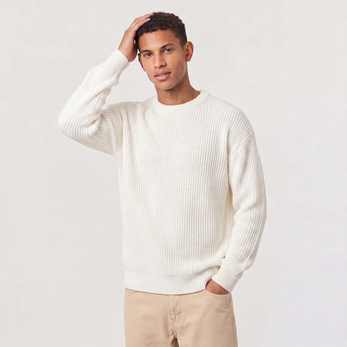 Rippstrick Pullover Herren | Rundhals | Regular Fit