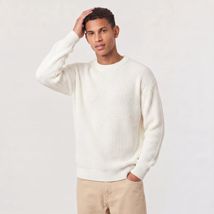 Rippstrick Pullover Herren | Rundhals | Regular Fit