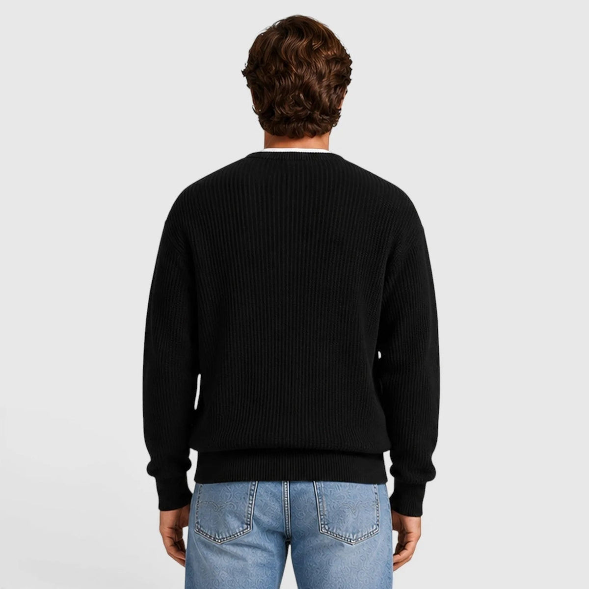 Strickjacke mit Reißverschluss Herren | Rundhals | Rippstrick | Taschen