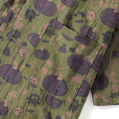 Kürbis Kimono Pyjama Herren | Kleine Monster | Lila oder Grün