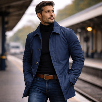 Kurzmantel Herren | Knopfleiste | Wetterfest | Gefüttert-Chaps Herrenmode
