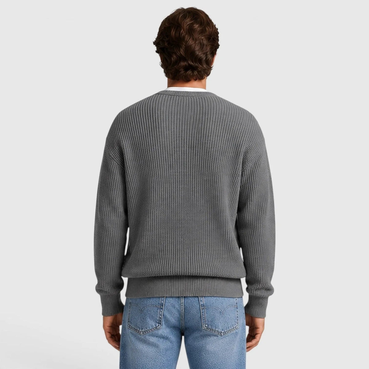 Strickjacke mit Reißverschluss Herren | Rundhals | Rippstrick | Taschen
