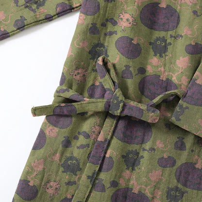 Kürbis Kimono Pyjama Herren | Kleine Monster | Lila oder Grün