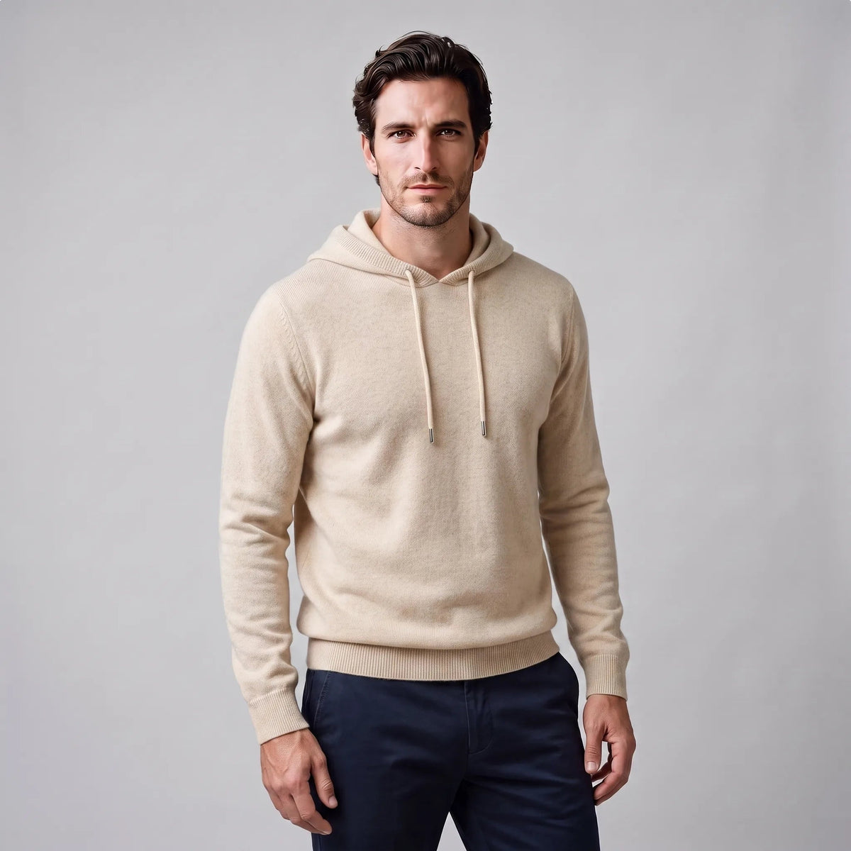 Strick Hoodie Herren | Feinstrick | Kordelzug | Regular Fit