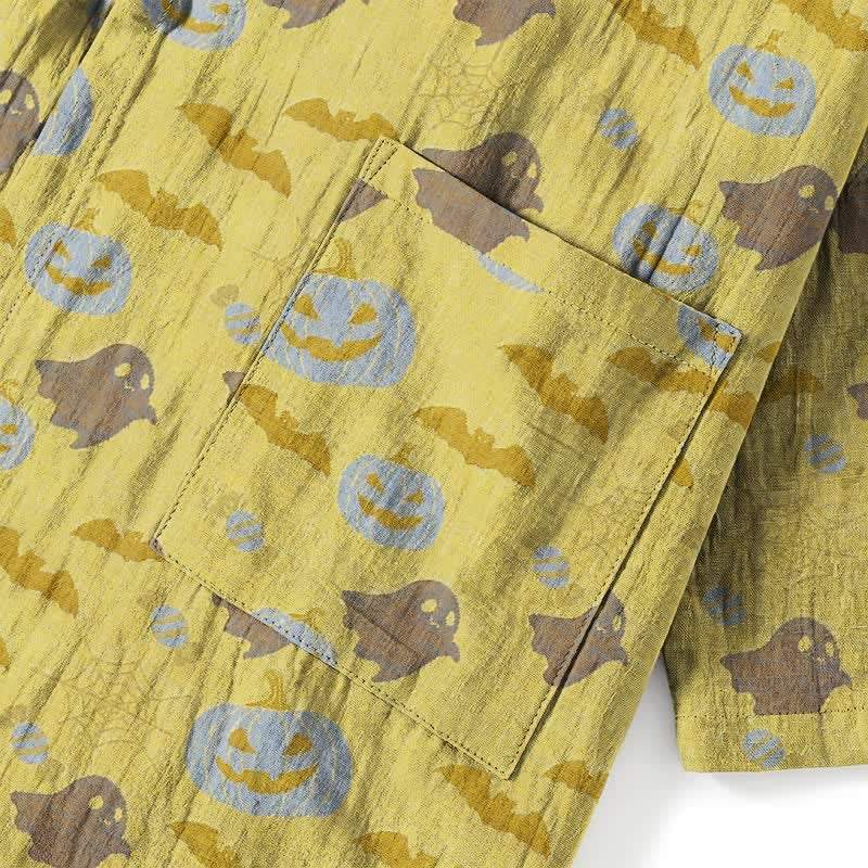 Halloween Kimono Pyjama Herren | Kürbis, Geister, Fledermäuse | 8 Farben
