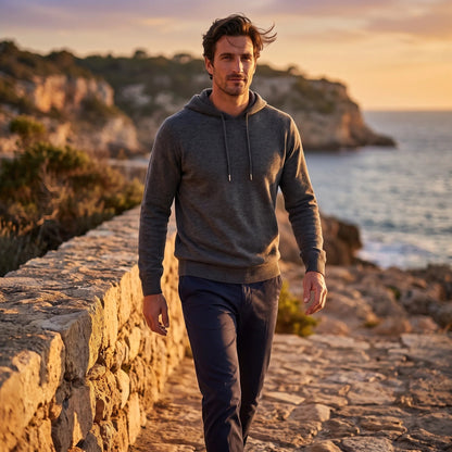 Strick Hoodie Herren | Feinstrick | Kordelzug | Regular Fit
