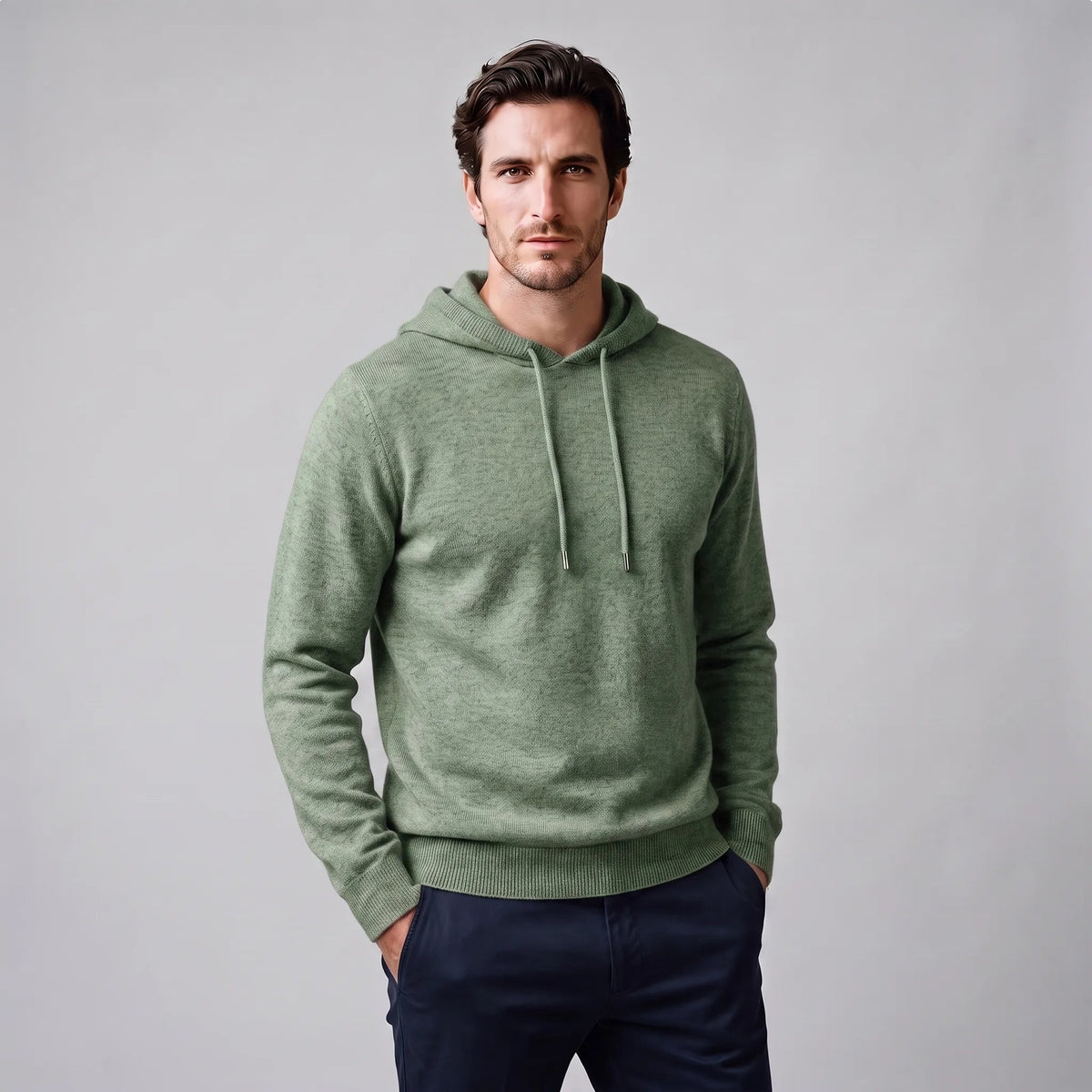 Strick Hoodie Herren | Feinstrick | Kordelzug | Regular Fit