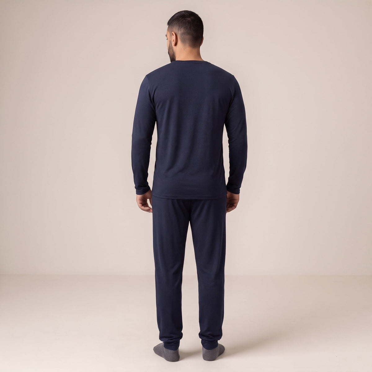 Langarm Pyjama Herren | Viskose aus Bambus | Marineblau