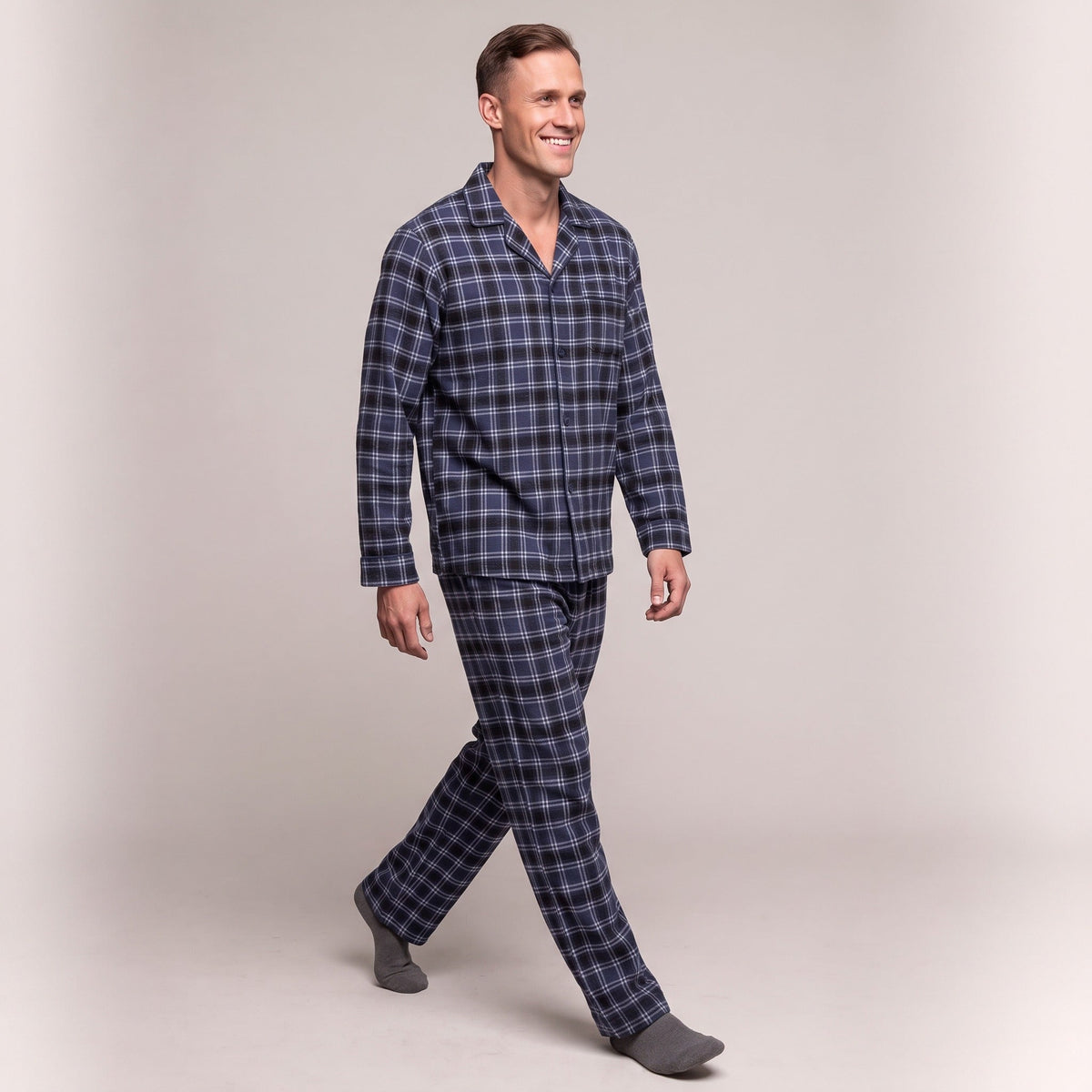 Pyjama Herren aus Flanell | Karomuster | 3 Farben