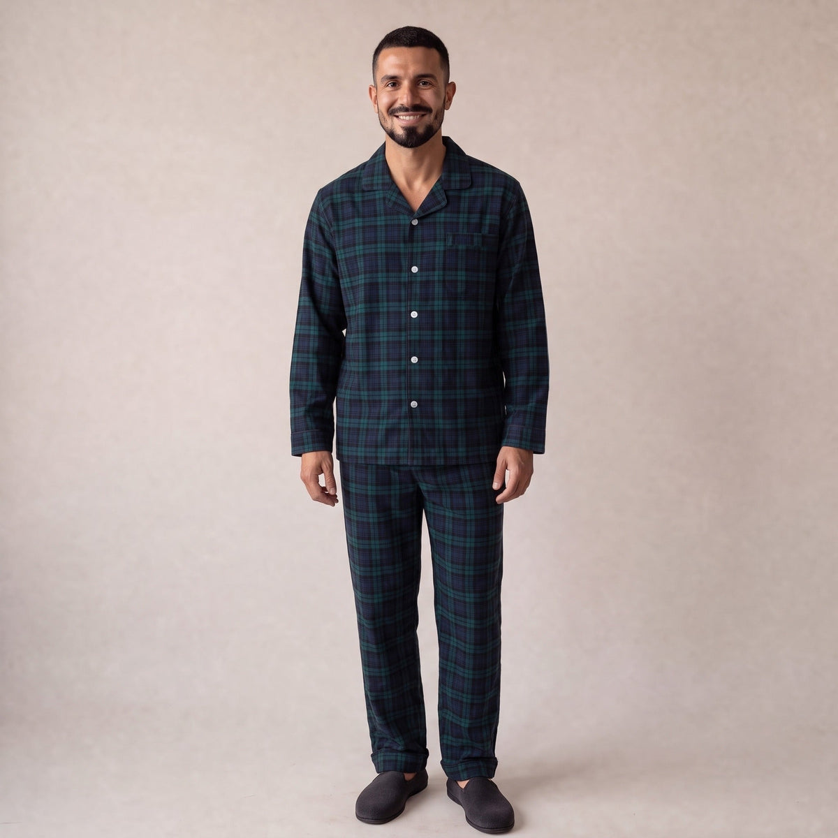 Flanell Schlafanzug Herren | Karomuster | 3 Farben