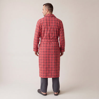 Flanell Morgenmantel Herren | Bindegürtel | 3 Farben