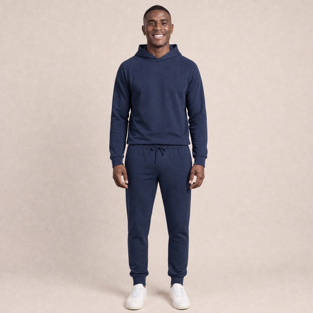 Hausanzug Herren | Hoodie und Jogginghose | Lyocell | Marineblau