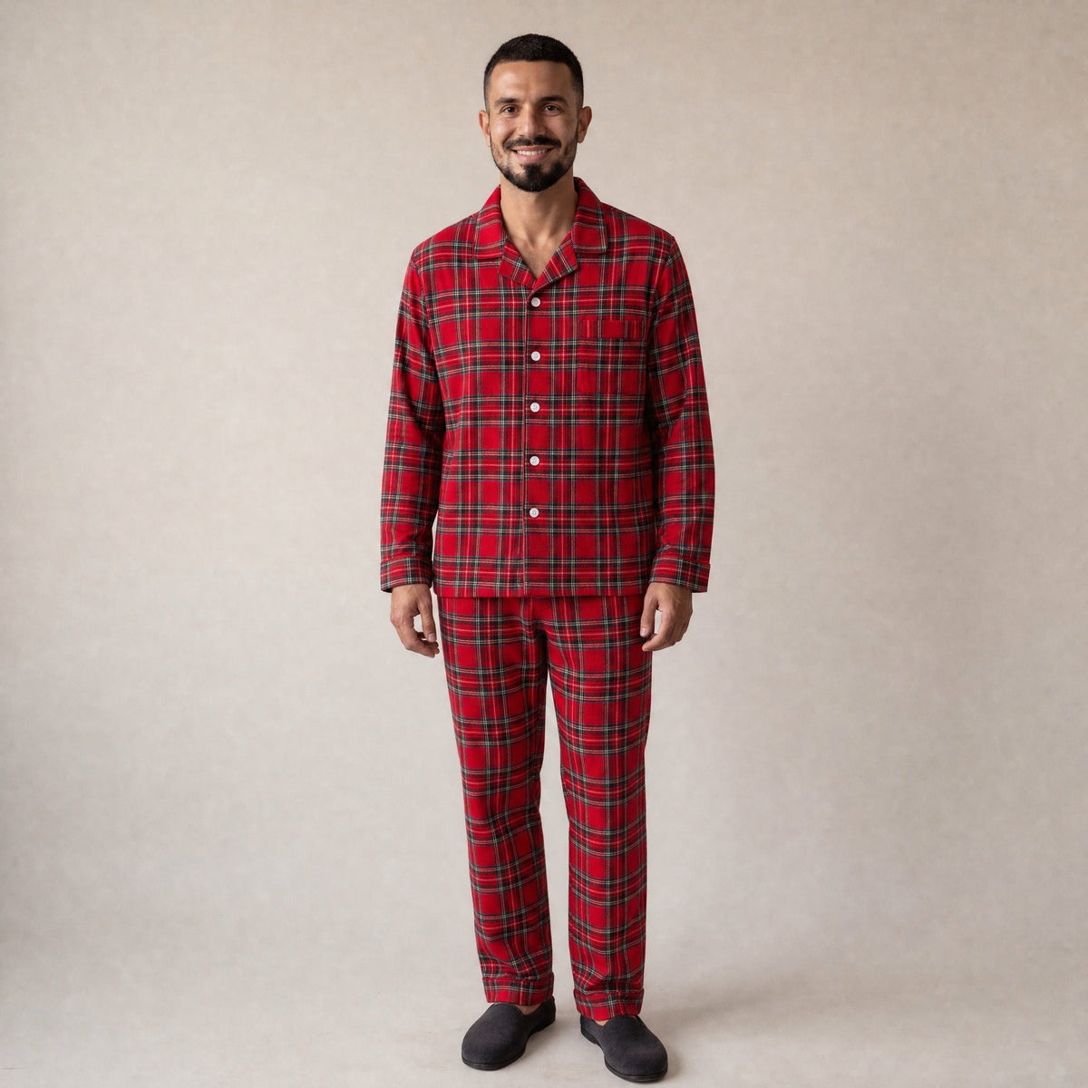 Flanell Schlafanzug Herren | Karomuster | 3 Farben