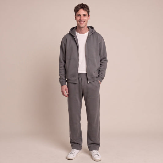 Jogginganzug Herren mit Carpenter Hose | Zip Hoodie | Dunkelgrau
