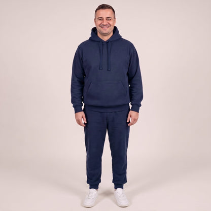 Hausanzug Herren mit Hoodie | Jogginghose | Marineblau-Marineblau-S-Chaps Herrenmode