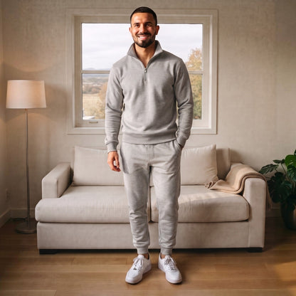 Halfzip Trainingsanzug Herren | Sweatshirt und Jogginghose | 4 Farben