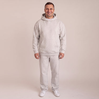 Jogginganzug Herren mit Offenem Saum | Hoodie | 3 Farben-Grau-XS-Chaps Herrenmode
