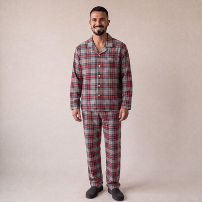Flanell Schlafanzug Herren | Karomuster | 3 Farben