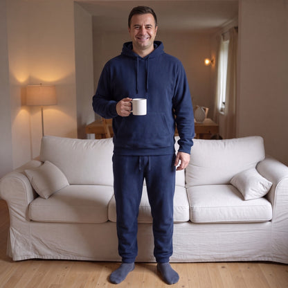 Hausanzug Herren mit Hoodie | Jogginghose | Marineblau-Chaps Herrenmode