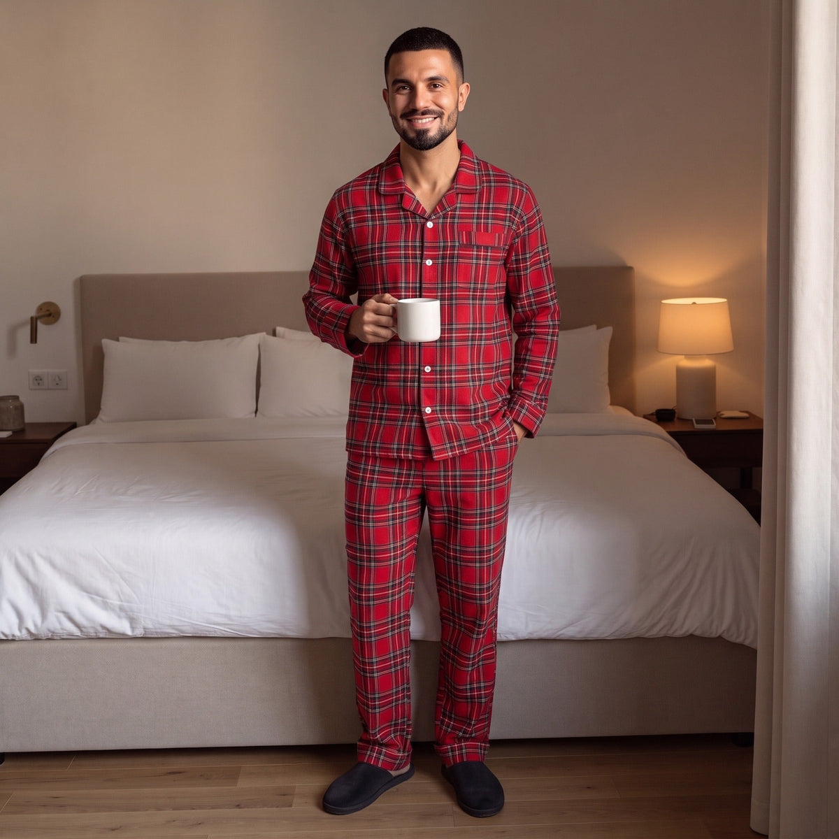 Flanell Schlafanzug Herren | Karomuster | 3 Farben