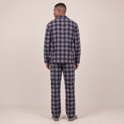 Karierter Flanell Schlafanzug Herren | Knopfleiste | 2 Farben
