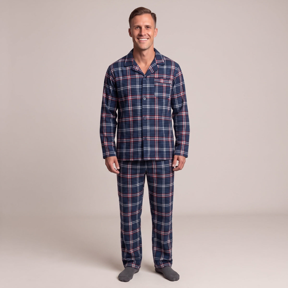 Pyjama Herren aus Flanell | Karomuster | 3 Farben