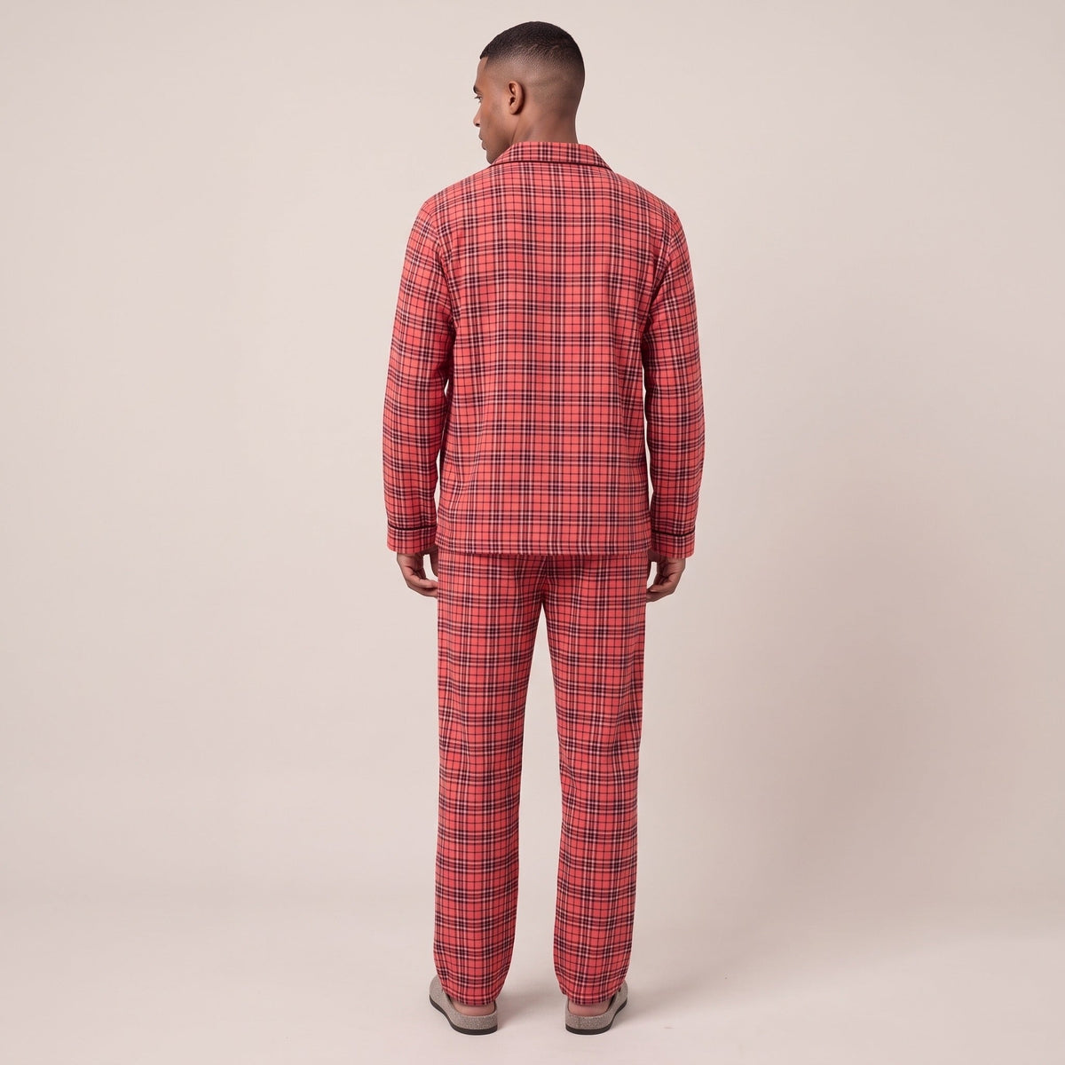 Karierter Flanell Schlafanzug Herren | Knopfleiste | 2 Farben