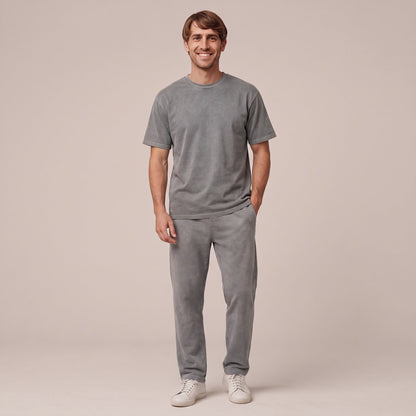 Jogginganzug Herren mit T-Shirt | Hoodie und Jogginghose | Grau-Chaps Herrenmode