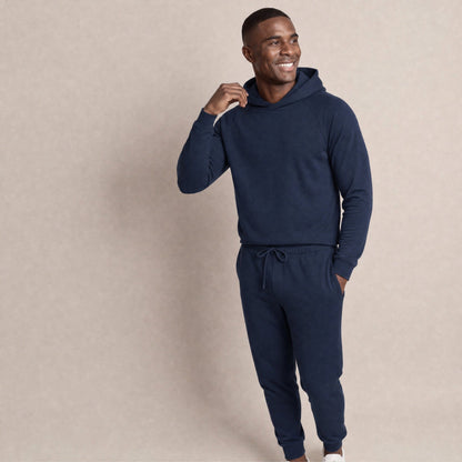 Hausanzug Herren | Hoodie und Jogginghose | Lyocell | Marineblau