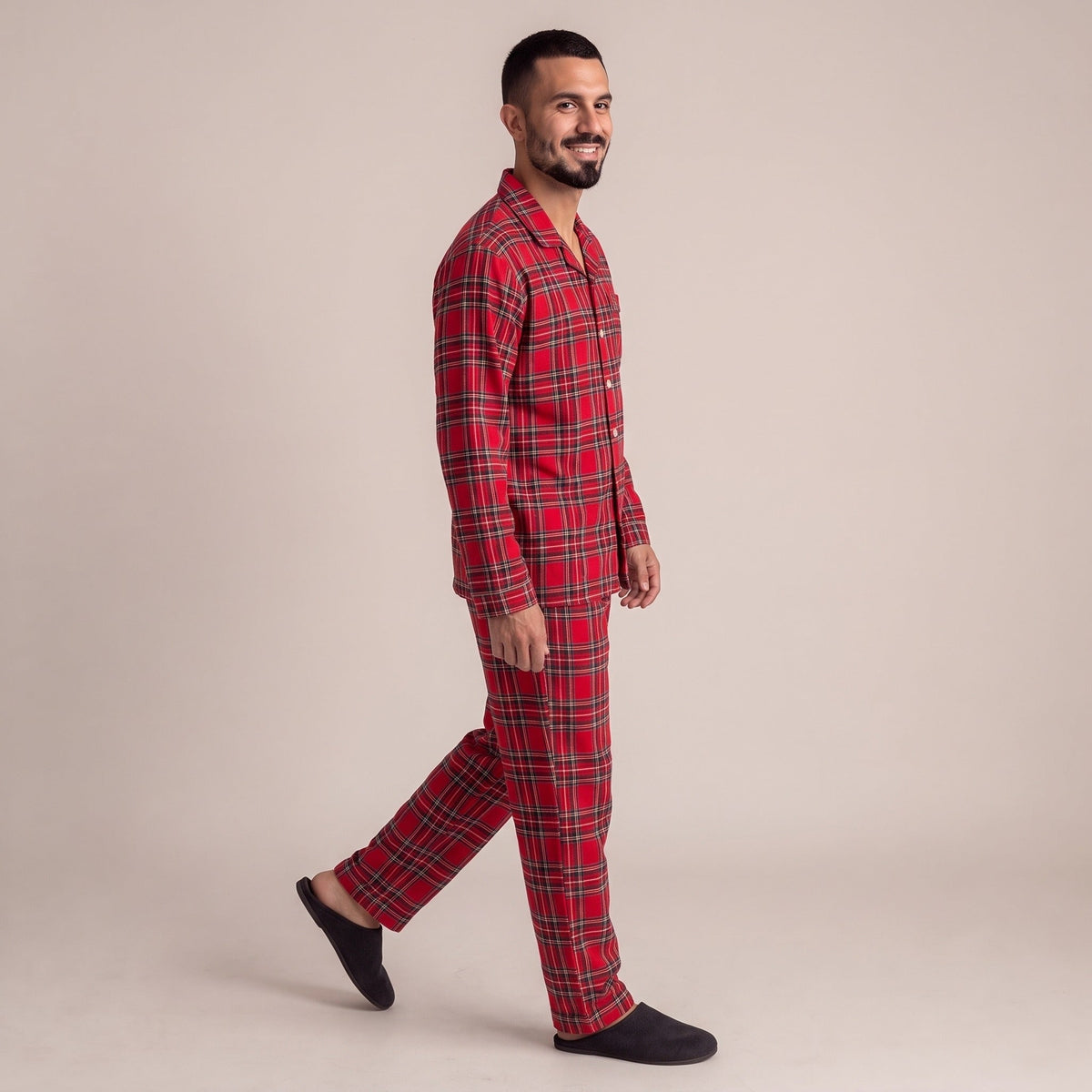 Flanell Schlafanzug Herren | Karomuster | 3 Farben