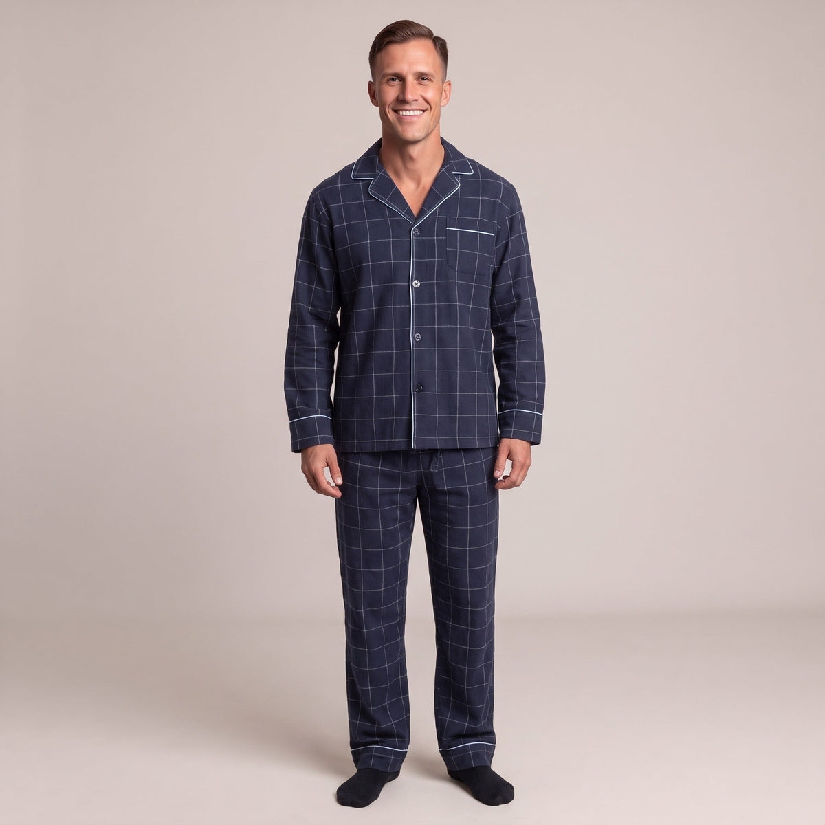 Pyjama Herren aus Flanell | Karomuster | 3 Farben