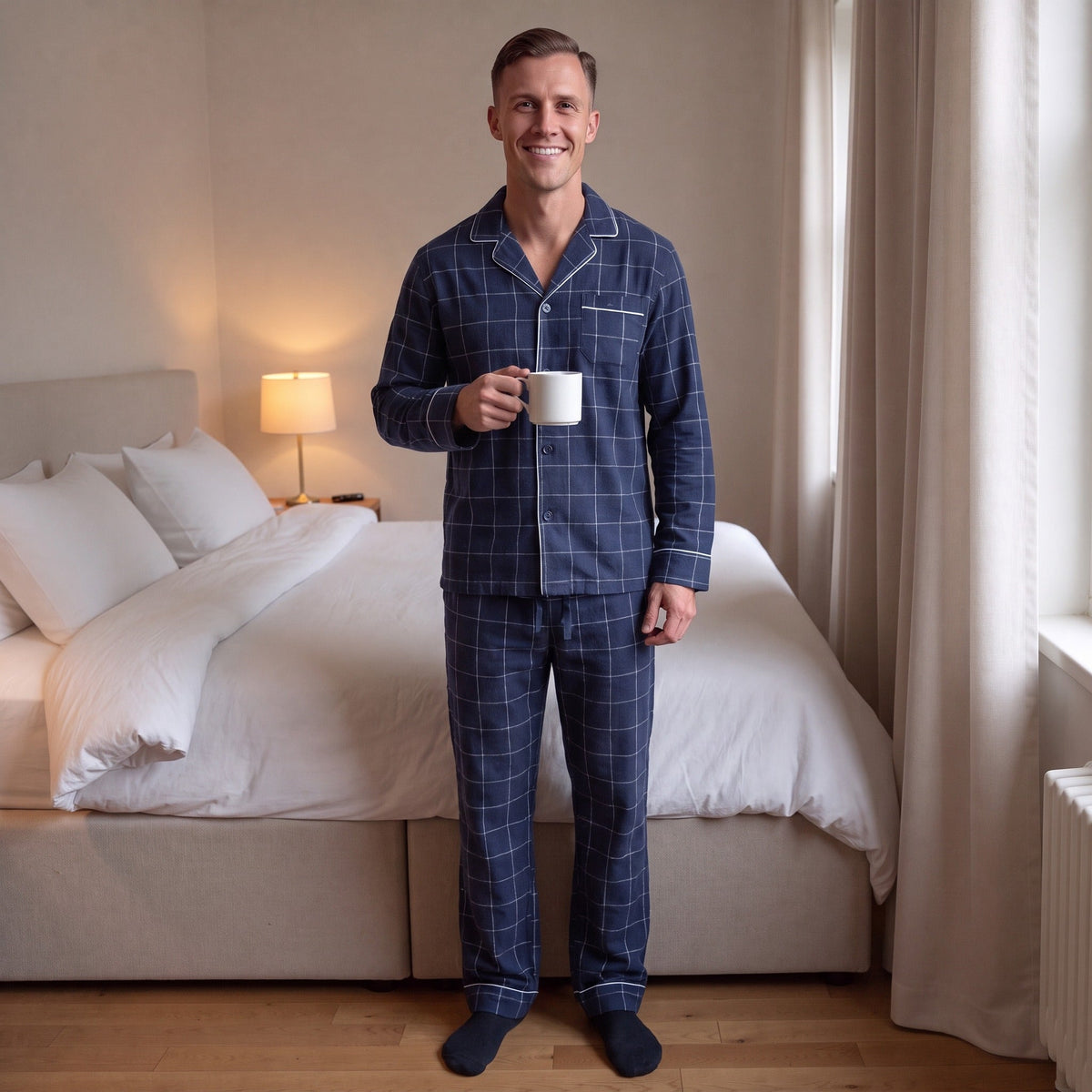Pyjama Herren aus Flanell | Karomuster | 3 Farben