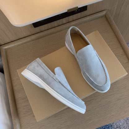 Wildleder-Loafer – Bequeme Slipper für Herren mit Gummisohle