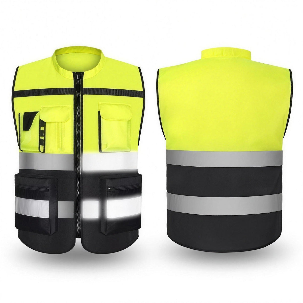 Arbeitsweste Herren | Reflexstreifen | Zweifarbig | Viele Taschen