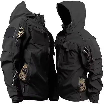 Taktische Jacke Herren | Softshell | Fleecefutter | Kapuze