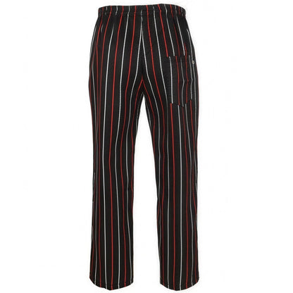 Kochhose Herren | Gummizug | Seitentaschen | Baumwollmischung-Rot gestreift-S-Chaps Herrenmode