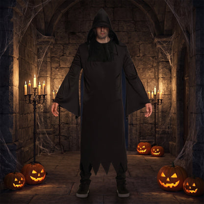 Sensenmann Robe | Kapuze | Gesichtsschleier | Schwarz