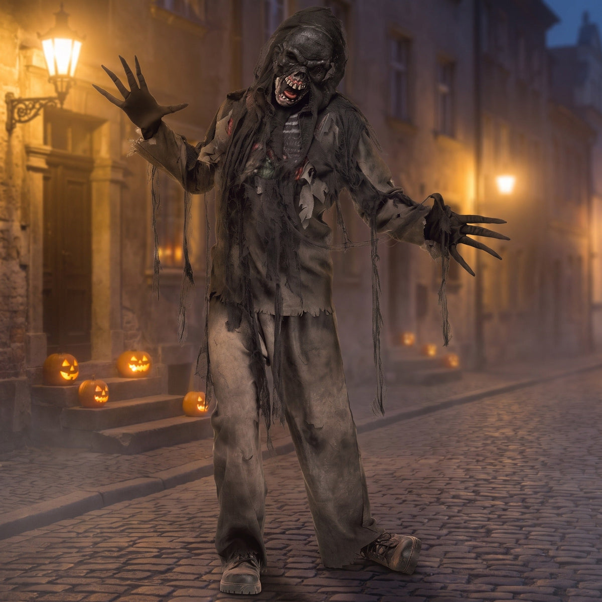 Zombie Kostüm Herren | Verkohlter Look | Shirt | Hose | Maske-Chaps Herrenmode